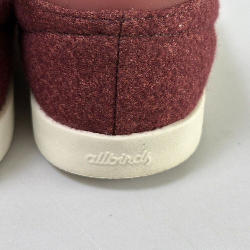 Allbirds WP Wool Pipers Shoes Womens 6 Burgundy Low Top Comfort Lace Sneakers - Picture 4 of 11